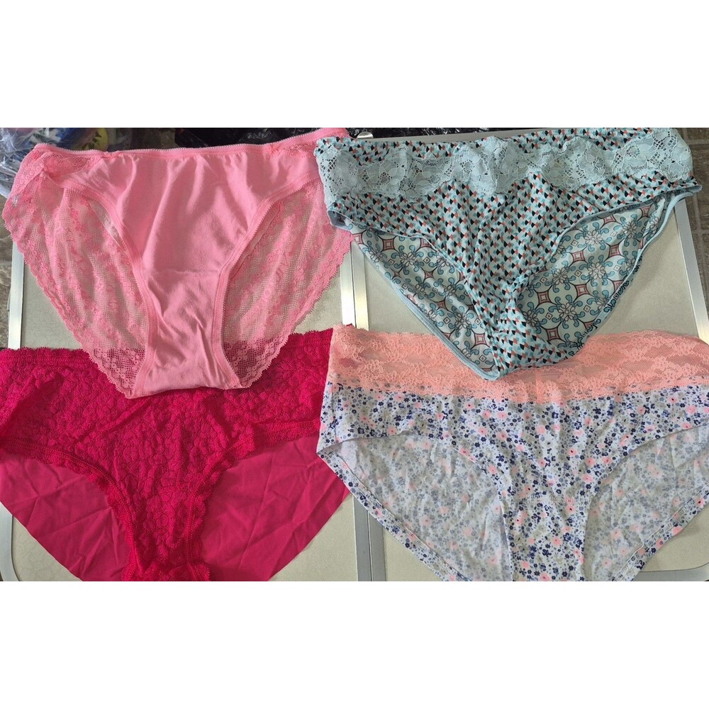 NWOT Lot Of 4 Victorias Secret Medium Underwear Panties Sheer Lace Soft New